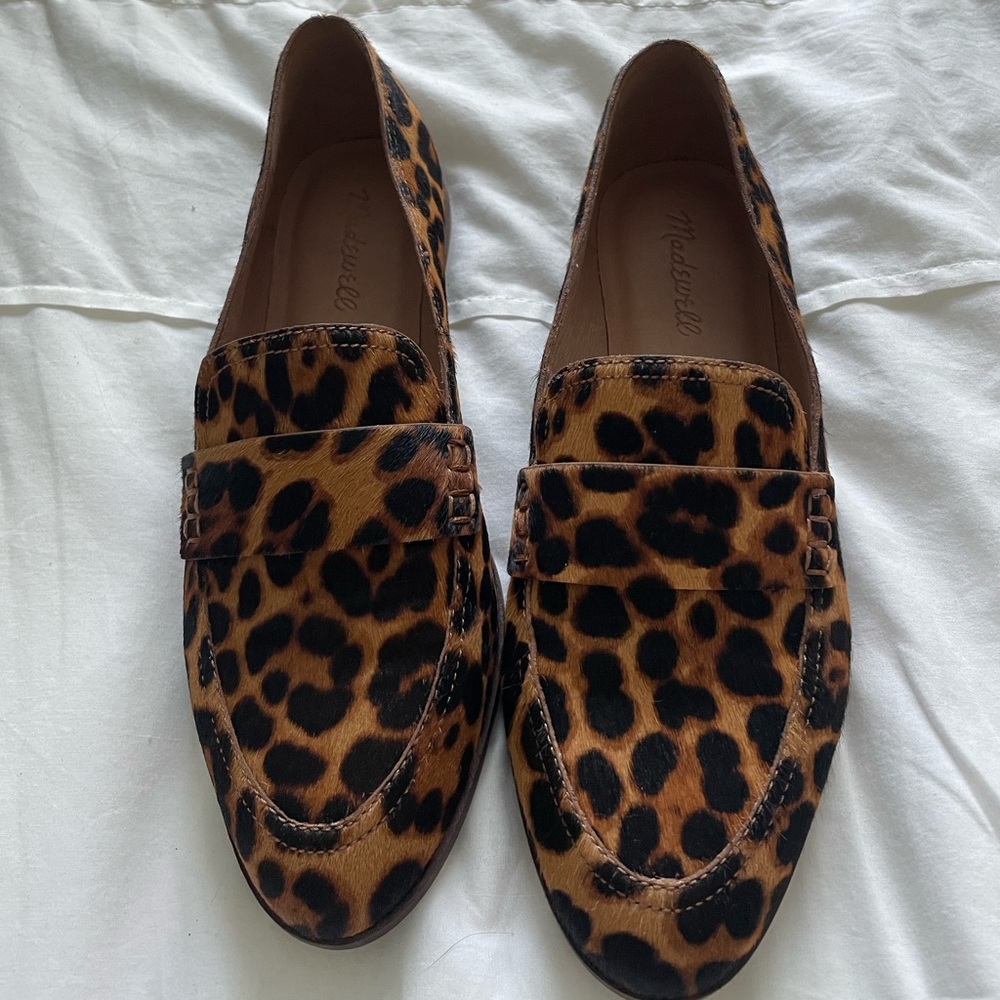 Madewell The Alex Loafer in Leopard Calf Hair Size 8.5 Womens